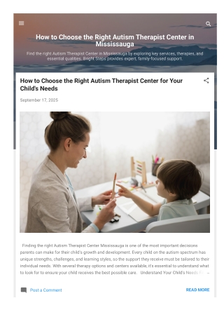 Autism Therapist Center in Mississauga