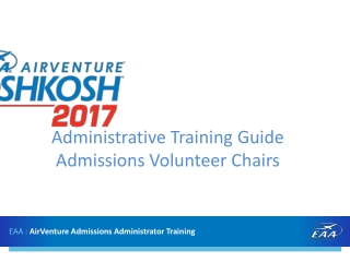 EAA : AirVenture Admissions Administrator Training