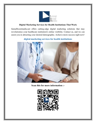 Digital Marketing Services for Health Institutions That Work
