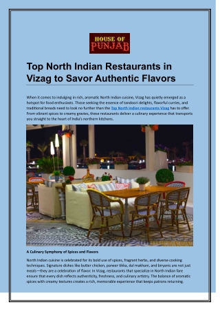 Top North Indian Restaurants in Vizag to Savor Authentic Flavors