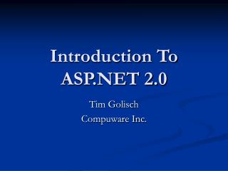 Introduction To ASP.NET 2.0