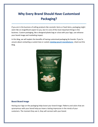 Why Every Brand Should Have Customised Packaging