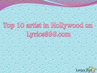 Top 10 Hollywood Artist