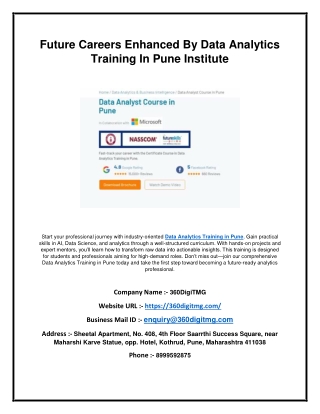 Future Careers Enhanced By Data Analytics Training In Pune Institute