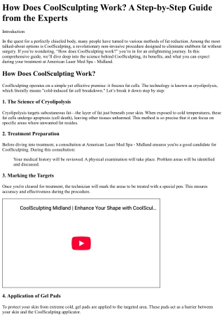 How Does CoolSculpting Work A Step-by-Step Guide from the Experts