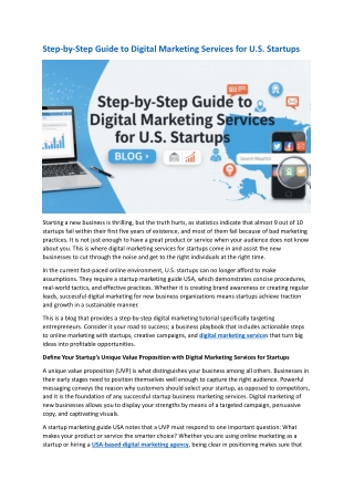 Step-by-Step Guide to Digital Marketing Services for U.S. Startups