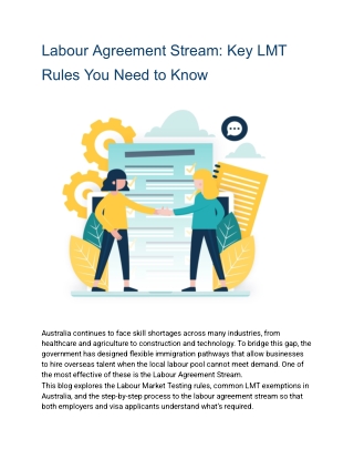 Labour Agreement Stream Australia – Key LMT Rules & Visa Requirements