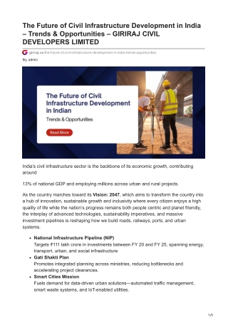 giriraj.co-The Future of Civil Infrastructure Development in India  Trends  Opportunities  GIRIRAJ CIVIL DEVELOP