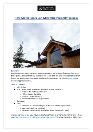 Houston Residential Metal Roofing | Boost Home Value | ARR