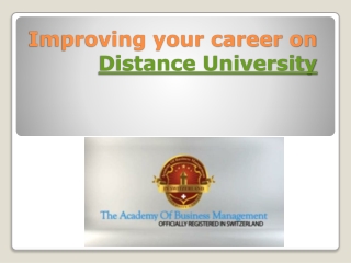 Improving your career on Distance University
