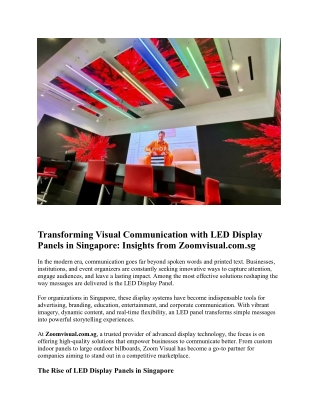 Transforming Visual Communication with LED Display Panels in Singapore
