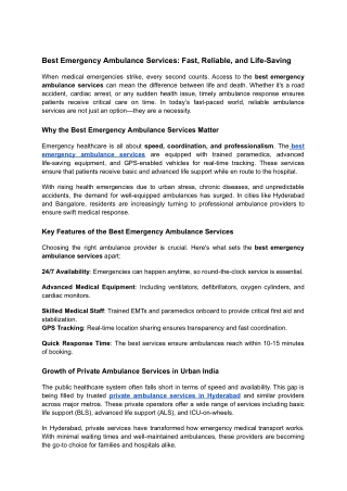 Best Emergency Ambulance Services_ Fast, Reliable, and Life-Saving