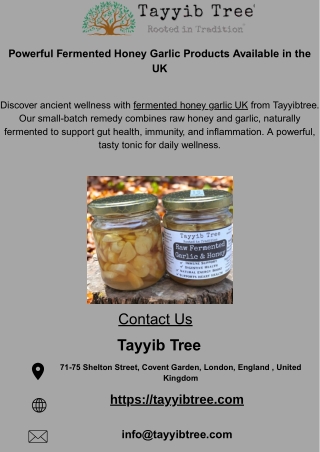 Powerful Fermented Honey Garlic Products Available in the UK