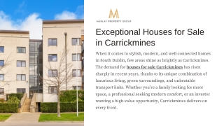 Exceptional Houses for Sale in Carrickmines - Marlay