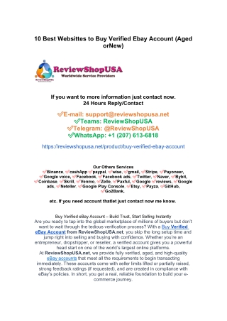 Buy Verified Ebay Account - 100% safe,USA & UK Verified