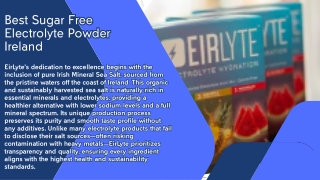 Best Sugar Free Electrolyte Powder Ireland