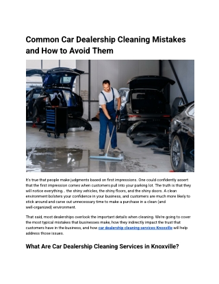 Common Car Dealership Cleaning Mistakes and How to Avoid Them