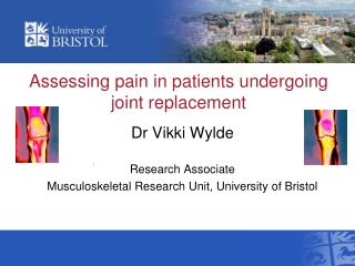 Assessing pain in patients undergoing joint replacement