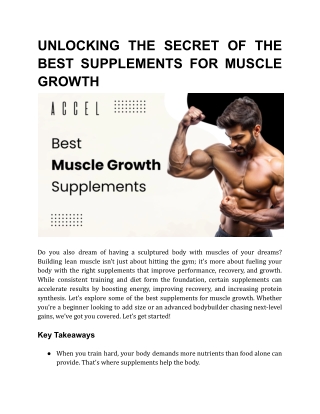 best supplements for muscle growth