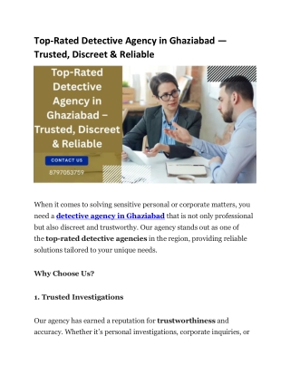 Top-Rated Detective Agency in Ghaziabad