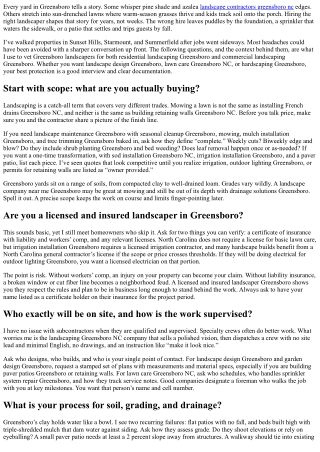 Greensboro Landscapers: Questions to Ask Before Hiring