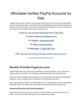 Affordable Verified PayPal Accounts for Sale