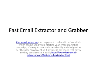 Fast Email Extractor and Grabber