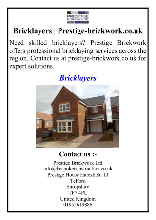 Bricklayers | Prestige-brickwork.co.uk