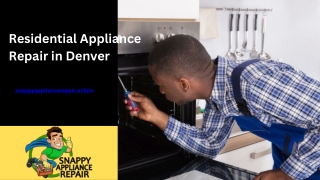Residential Appliance Repair in Denver - www.snappyappliancerepair.online