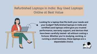 Refurbished Laptops in India Buy Used Laptops Online at Best Value