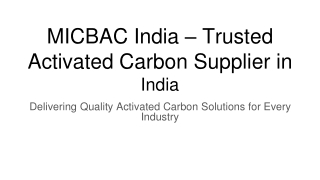 MICBAC India – Trusted Activated Carbon Supplier in India