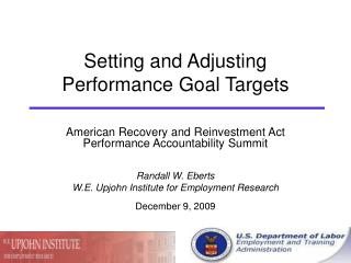 Setting and Adjusting Performance Goal Targets