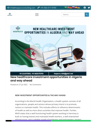 Healthcare Investment Opportunities In Algeria: The Future Hospaccx Consulting
