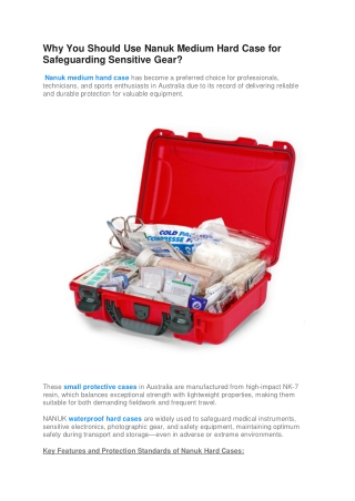 Why You Should Use Nanuk Medium Hard Case for Safeguarding Sensitive Gear
