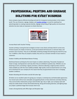 Professional Printing and Signage Solutions for Every Business