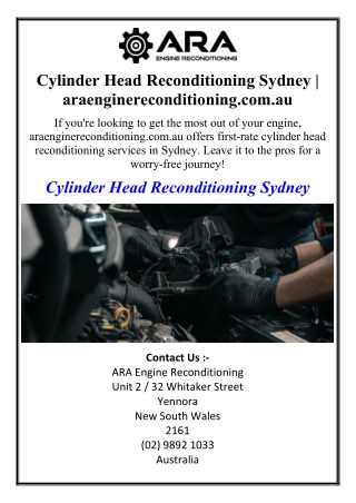 Cylinder Head Reconditioning Sydney | araenginereconditioning.com.au