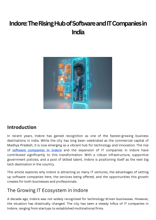 Indore The Rising Hub of Software and IT Companies in India
