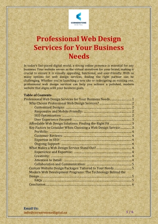 Professional Web Design Services for Your Business Needs