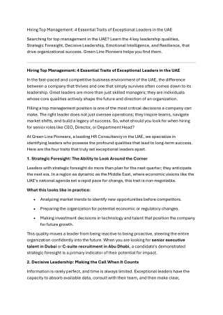 Hiring Top Management 4 Essential Traits of Exceptional Leaders in the UAE