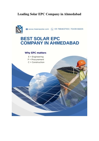 Best Solar EPC Company in Ahmedabad - Meena Solar