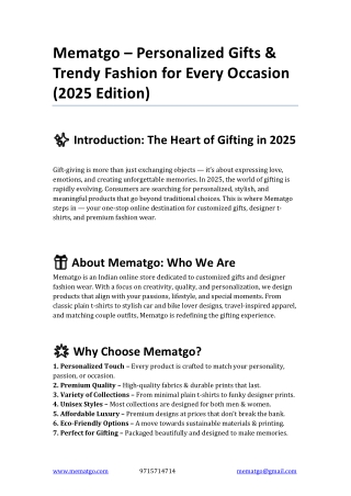 Mematgo – Personalized Gifts & Trendy Fashion for Every Occasion