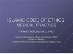 islamic code of ethics: medical practice