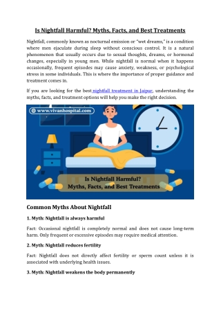 Is Nightfall Harmful Myths Facts and Best Treatments
