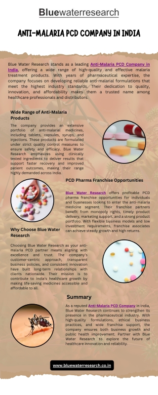 Anti-Malaria PCD Company In India