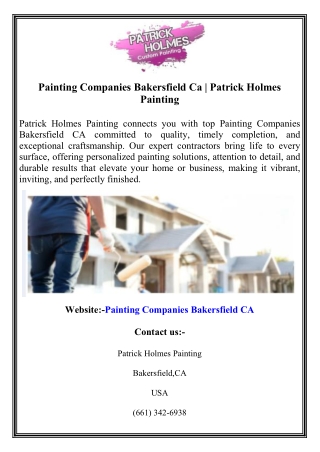 Painting Companies Bakersfield Ca  Patrick Holmes Painting