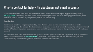Who to contact for help with Spectruum.net email account_