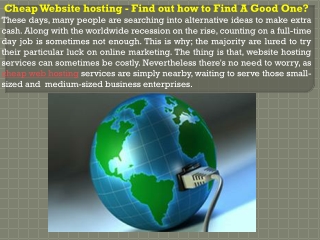 Cheap Website hosting - Find out how to Find A Good One