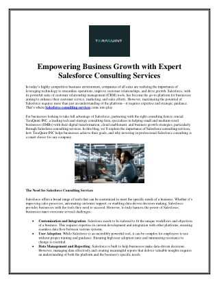 Empowering Business Growth with Expert Salesforce Consulting Services