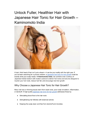 japanese hair tonic for hair growth