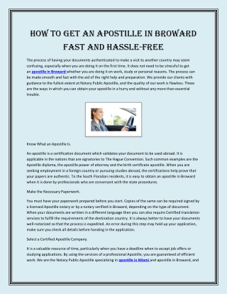 How to Get an Apostille in Broward Fast and Hassle-Free
